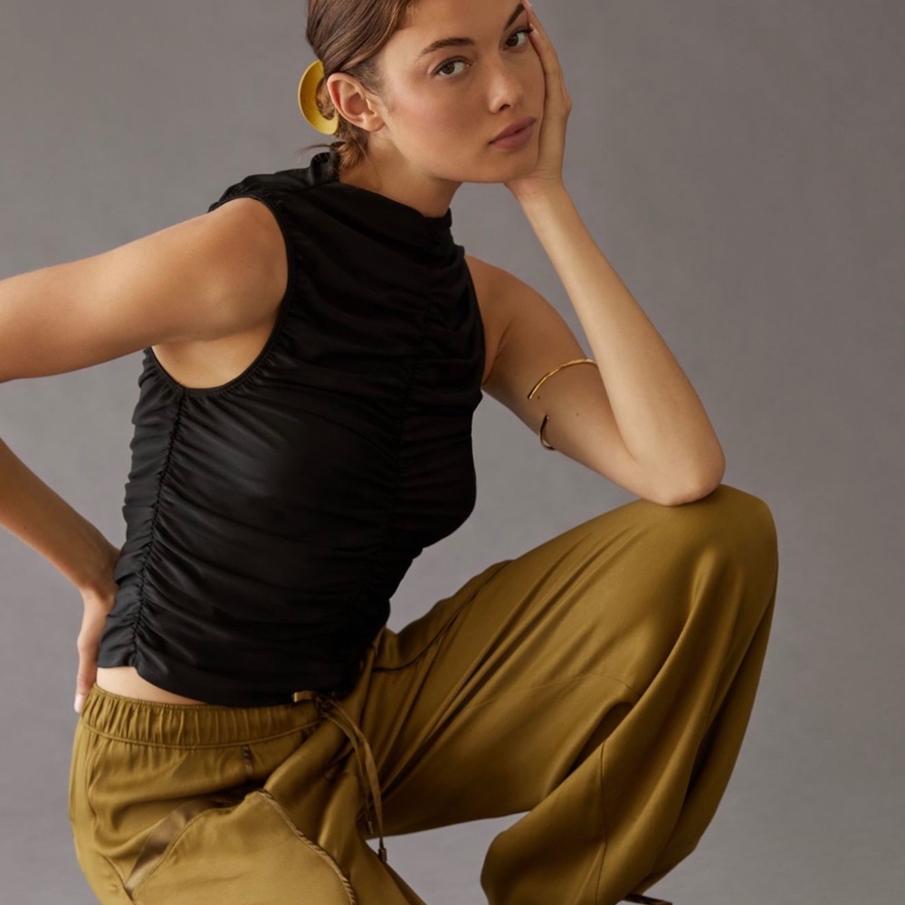Anthropologie sleeveless ruched top